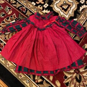 3-6M Red and Green Plaid Christmas Dress